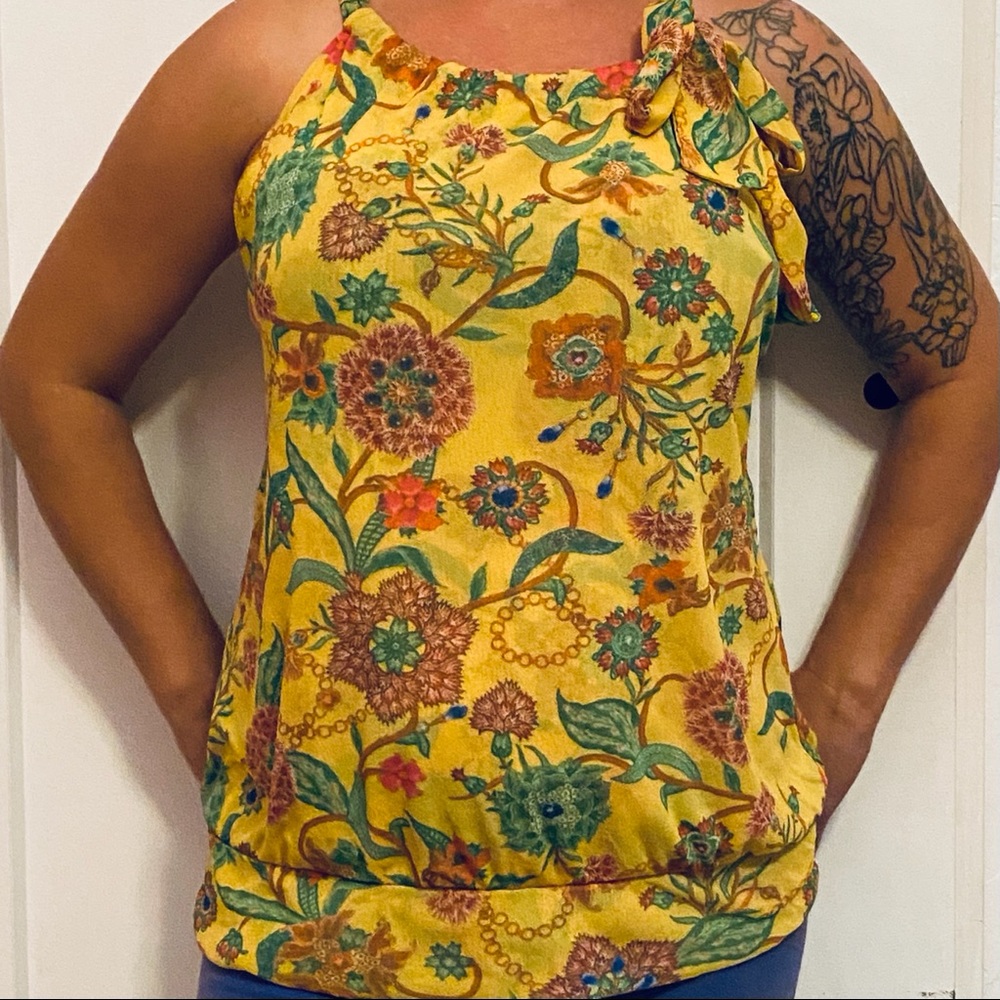 Sweet Pea Floral Halter Blouse